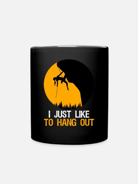 Bergklettern Wanderkletterer - Tasse einfarbig - Schwarz