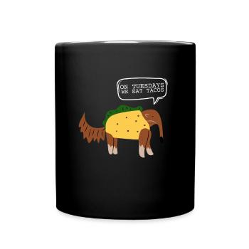 On Tuesday we eat tacos - Full Colour Mug - black - Front