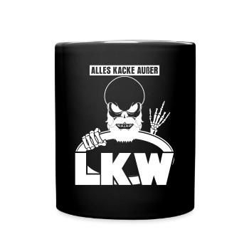 Trucker LKW-Fahrer Lastwagen LKW - Tasse einfarbig - Schwarz - Vorne