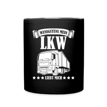 LKW-Fahrer Lastwagen LKW Trucker - Tasse einfarbig - Schwarz - Vorne