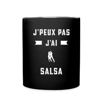 je peux pas j'ai salsa salsero cadeau - Mug uni - noir - Devant