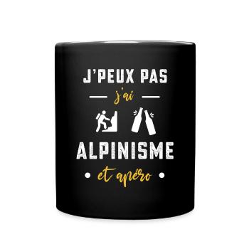 je peux pas j'ai alpinisme apéro humour - Mug uni - noir - Devant