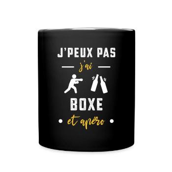 je peux pas j'ai boxe combat apéro humour - Mug uni - noir - Devant