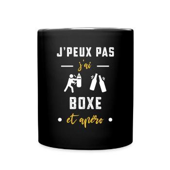 je peux pas j'ai boxe apéro humour - Mug uni - noir - Devant