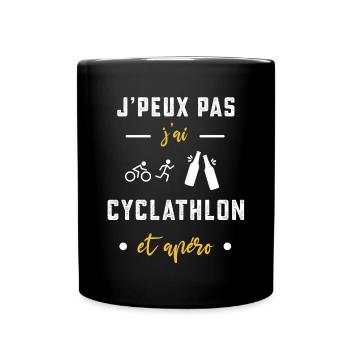 je peux pas j'ai cyclathlon apéro humour - Mug uni - noir - Devant