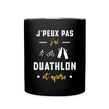 je peux pas j'ai duathlon apéro humour - Mug uni - noir - Devant