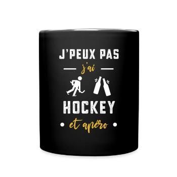 je peux pas j'ai hockey apéro humour - Mug uni - noir - Devant