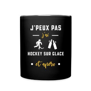je peux pas j'ai hockey sur glace apéro humour - Mug uni - noir - Devant