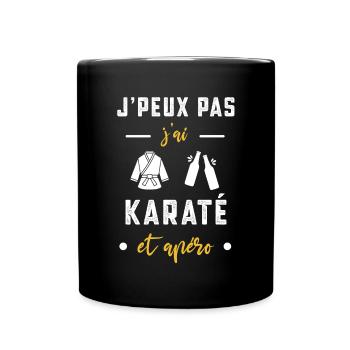 je peux pas j'ai karaté karategi apéro humour - Mug uni - noir - Devant