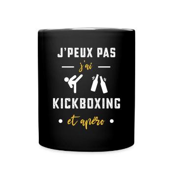 je peux pas j'ai kickboxing apéro humour - Mug uni - noir - Devant