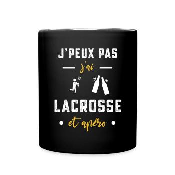 je peux pas j'ai lacrosse apéro humour - Mug uni - noir - Devant