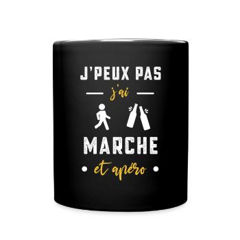 je peux pas j'ai marche apéro humour - Mug uni - noir - Devant