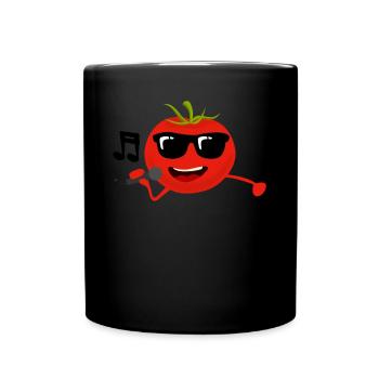 Tomato Singing Tomatoes - Tasse einfarbig - Schwarz - Vorne
