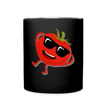Tomato with Sunglasses Tomatoes - Tasse einfarbig - Schwarz - Vorne