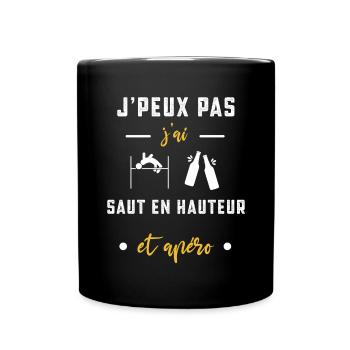 je peux pas j'ai saut en hauteur apéro humour - Mug uni - noir - Devant