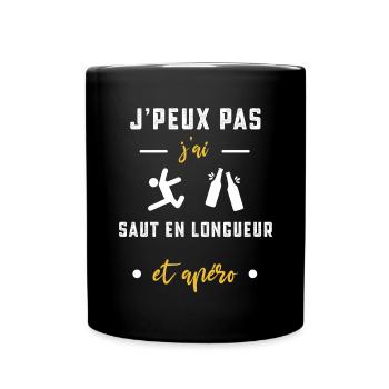 je peux pas j'ai saut en longueur apéro humour - Mug uni - noir - Devant