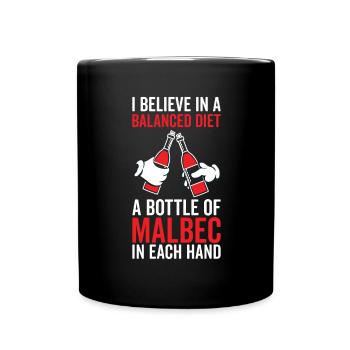 Balanced Diet Bottle Malbec Lover - Full Colour Mug - black - Front