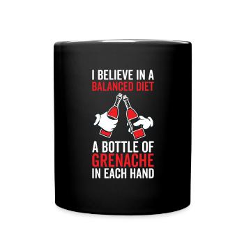 Balanced Diet Bottle Grenache Lover - Full Colour Mug - black - Front