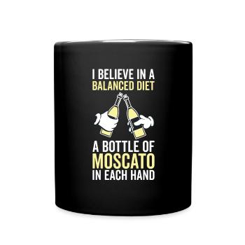 Balanced Diet Bottle Moscato Lover - Full Colour Mug - black - Front