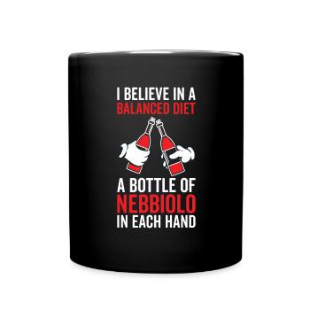 Balanced Diet Bottle Nebbiolo Lover - Full Colour Mug - black - Front