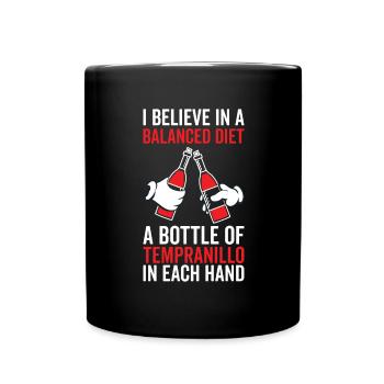 Balanced Diet Bottle Tempanillo Lover - Full Colour Mug - black - Front