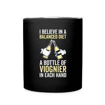 Bouteille Diététique Équilibrée Viognier Lover - Mug uni - noir - Devant