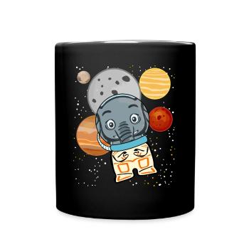 Elephant in Space Astronomy Elephants - Tasse einfarbig - Schwarz - Vorne