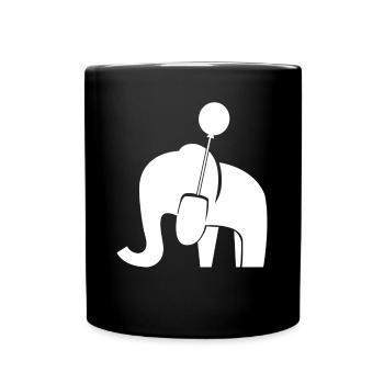 Elephant with Balloon Elephants - Tasse einfarbig - Schwarz - Vorne
