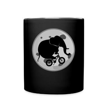 Elephant on a Bike Elephants - Tasse einfarbig - Schwarz - Vorne