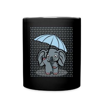 Elephant in rain Elephants - Tasse einfarbig - Schwarz - Vorne