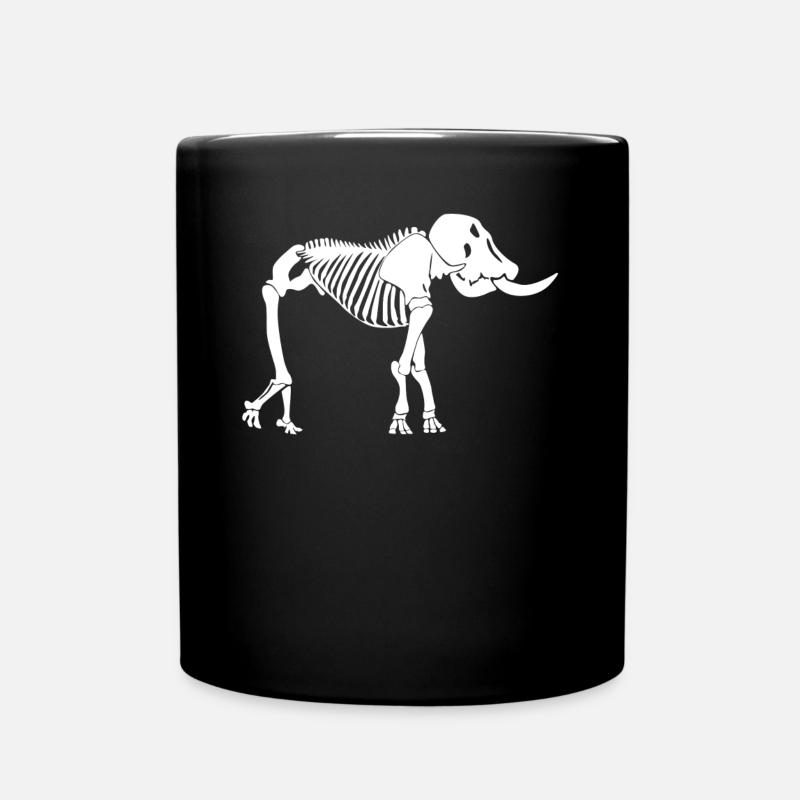 Elephant Skeleton Elephants - Full Colour Mug - black