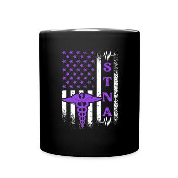 STNA U.S. Flag - State Tested - Full Colour Mug - black - Front