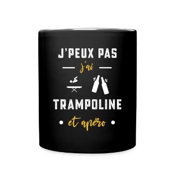 je peux pas j'ai trampoline apéro humour - Mug uni - noir - Devant