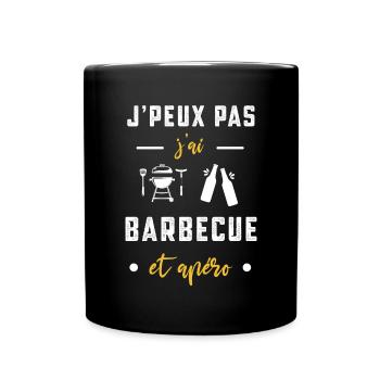 je peux pas j'ai barbecue apéro humour - Mug uni - noir - Devant