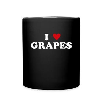 Herz Farmer - Ich Liebe Grape - Tasse einfarbig - Schwarz - Vorne