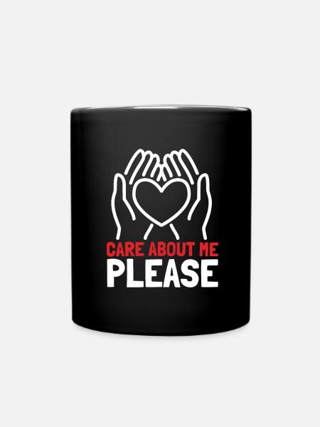 Care about me please - Tasse einfarbig - Schwarz