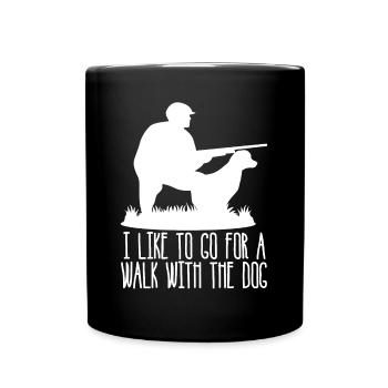 Hunter with Dog Hunting - Full Colour Mug - black - Front