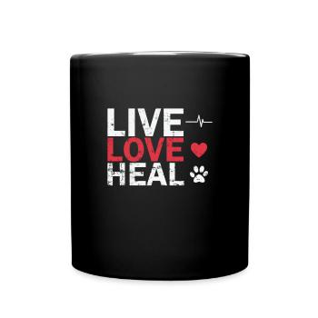 Live Love Heal Veterinarian Profession - Full Colour Mug - black - Front