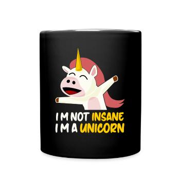 Insane Unicorn - Tasse einfarbig - Schwarz - Vorne