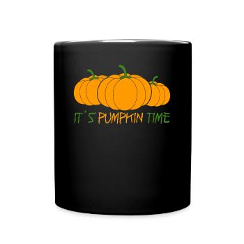 L’heure de la citrouille avec des citrouilles - Mug uni - noir - Devant