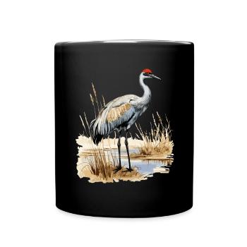 Vogelbeobachtung Sandhill Crane Nebraska Sandhill - Tasse einfarbig - Schwarz - Vorne