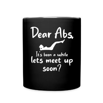 Love Abs, Let's Meet - Women's Gym - Full Colour Mug - black - Front