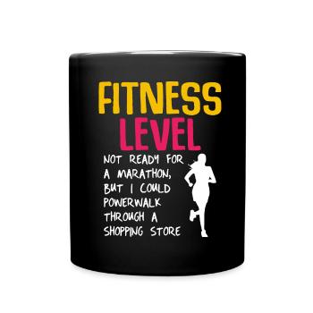 Einkaufsgeschäft Marathon - Frauen Fitnessstudio - Tasse einfarbig - Schwarz - Vorne