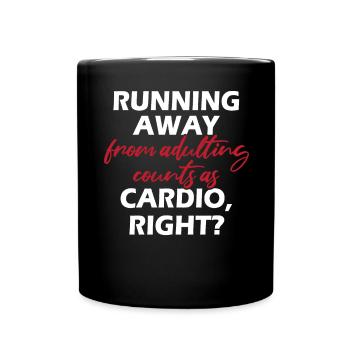 Running Away - Pumping Couvre Les Femmes Dans La Salle De Gym - Mug uni - noir - Devant