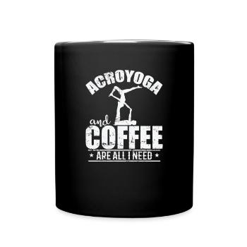 Acroyoga and Coffee are all I need Sport - Full Colour Mug - black - Front