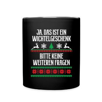 Wichteln Schrottwichteln Julklapp Weihnachten - Tasse einfarbig - Schwarz - Vorne