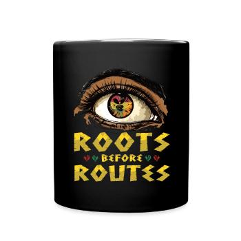 Racines avant les routes « Sankofa Eye Symbol » Noir - Mug uni - noir - Devant