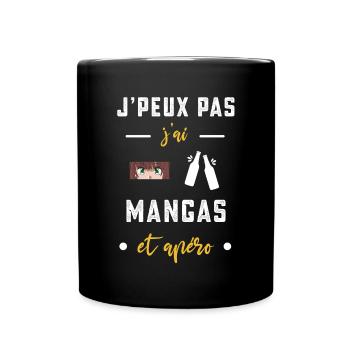 je peux pas j'ai mangas apéro humour - Mug uni - noir - Devant