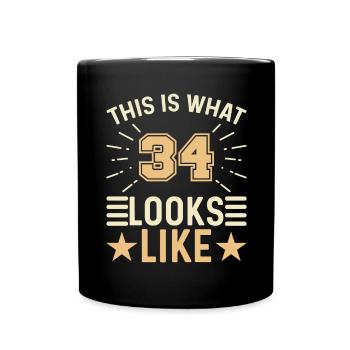 ressemble à - 34 ans 34e anniversaire - Mug uni - noir - Devant