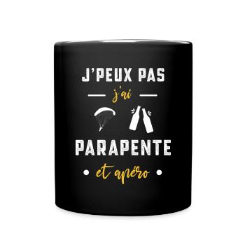je peux pas j'ai parapente apéro humour - Mug uni - noir - Devant